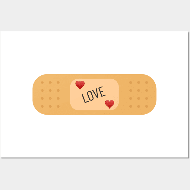 Love Patch / bandaid Wall Art by Bailamor
